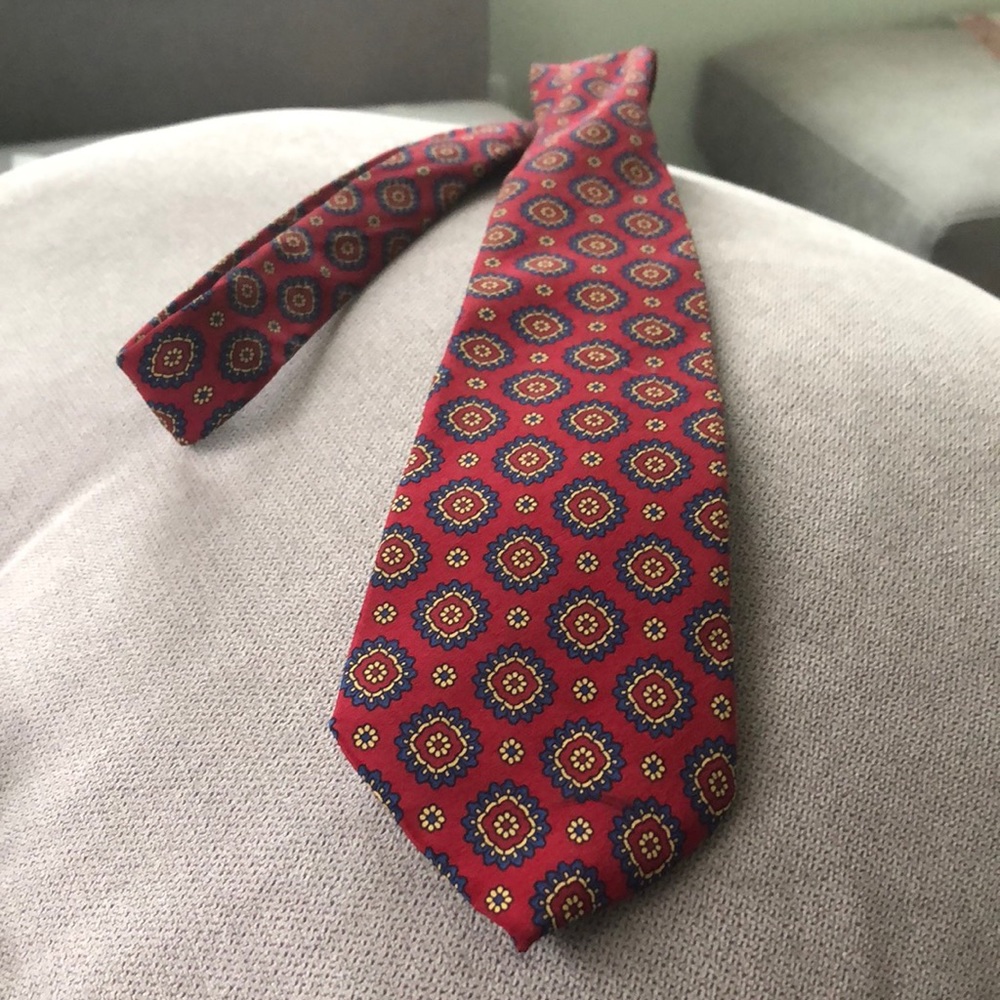 Emoda Vintage Red Silk Tie